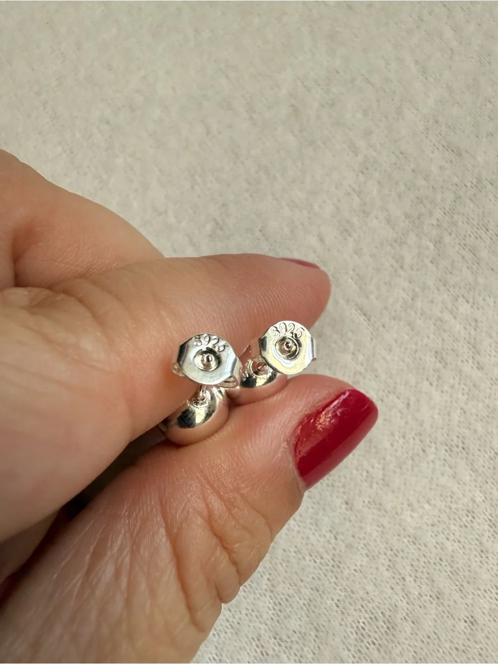 925 Sterling Silver Ball Stud Earrings - Silver